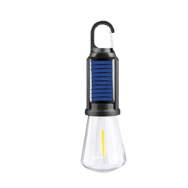 Solarbetriebene LED Campinglampe mit Haken 160 × 55 mm USB-C Aufladung IPX4 wasserfest tragbare Taschenlampe für den Außenbereich
