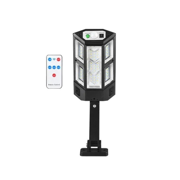 Solárne vonkajšie svetlo 100x170 mm s pohybovým senzorom 3 režimy IP65 Vodotesná nástenná lampa s diaľkovým ovládaním LED osvetlenie terasa dom 1
