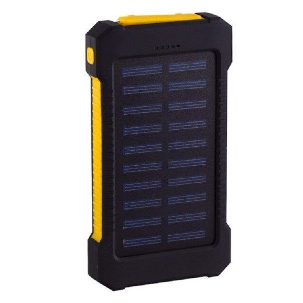 Solcelle-powerbank med lommelygte 30.000 mAh guld