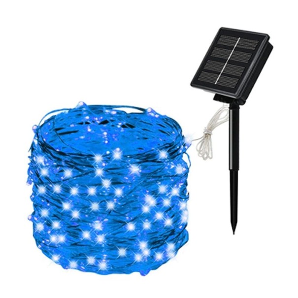 Solcellebelysning 32 m 300 LED'er blå