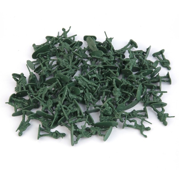 Soldatfigurer - 12 poseringer - pakke med 100 stk. grøn