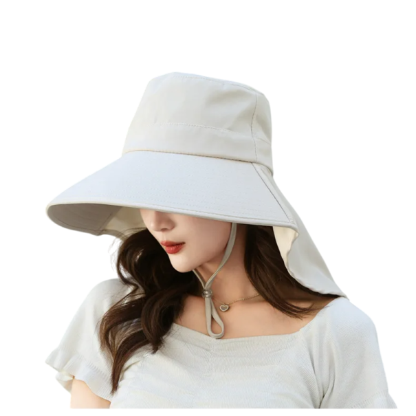 Solhatt för utomhusbruk 56-60cm Unisex hatt med bred brätte och halsskydd UPF solskydd Sommarhatt Vår Sommar Beige