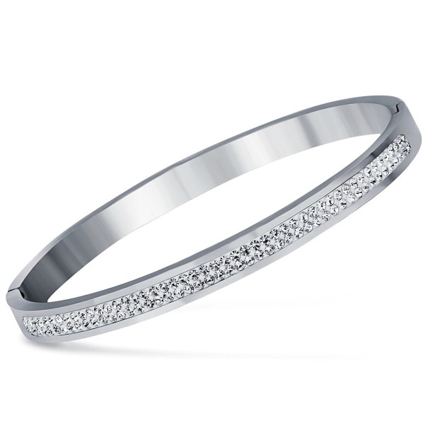 Solid armband för kvinnor med stenar H212 silver 1