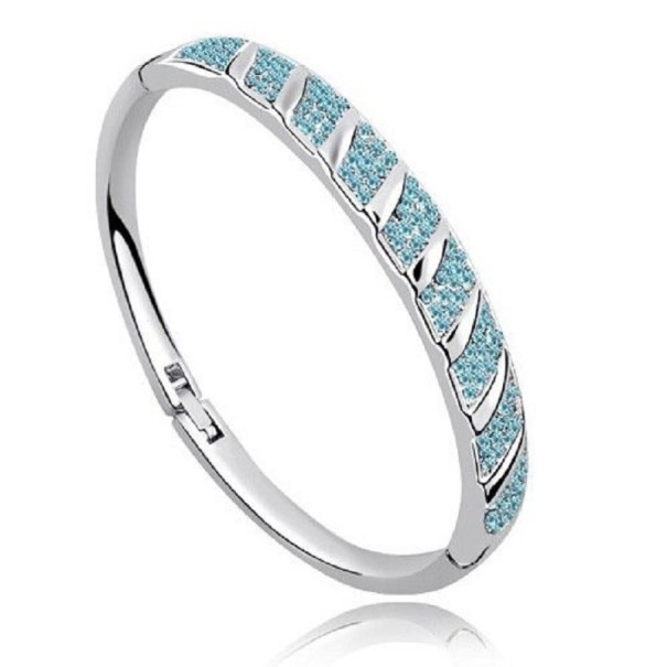 Solid armband för kvinnor med stenar H547 silver 2