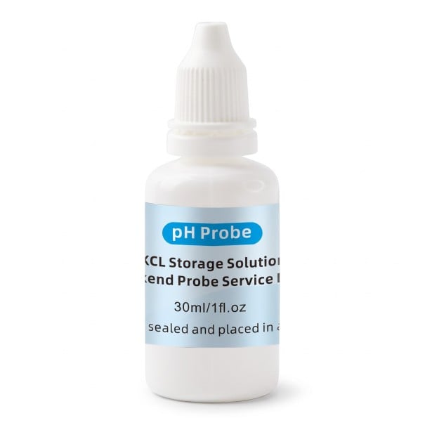 Solução KCl para armazenamento de eletrodos de pH, conservação da sonda de pH, 30 ml, cloreto de potássio líquido, frasco branco, para todos os medidores de pH 1