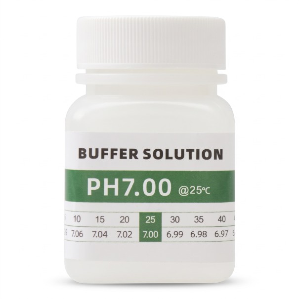 Solución de calibración pH 7,00 buffer para calibración de medidores de pH 50 ml, listo para usar, botella blanca, para acuarios, hidroponía y piscinas 1