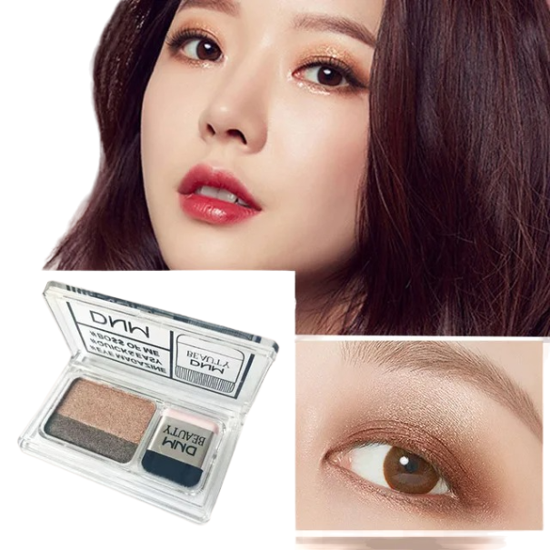 Sombra de ojos bicolor con pincel Colores brillantes Pack de viaje Resistente al agua 2