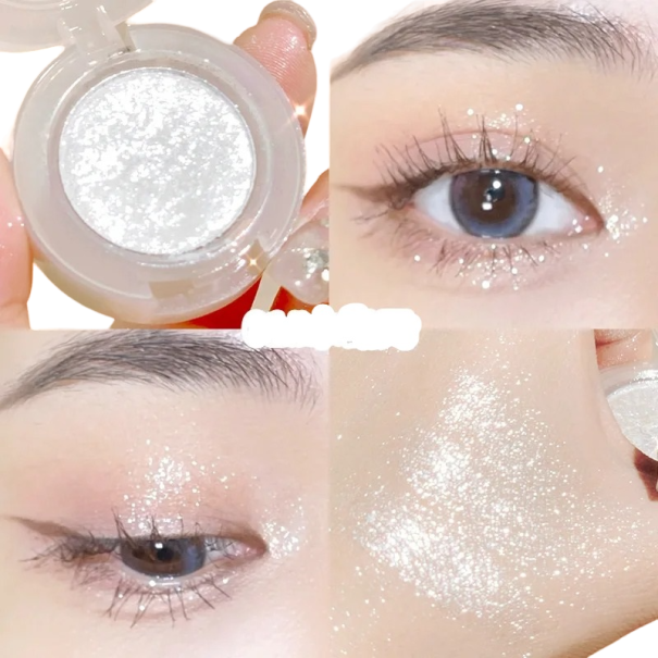 Sombra de olhos pigmentada e brilhante iluminadora em embalagem compacta 1