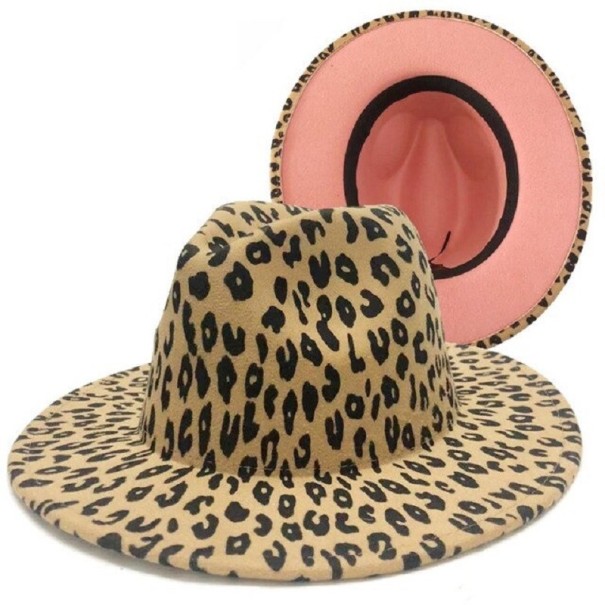 Sombrero con estampado de leopardo A2246 salmón
