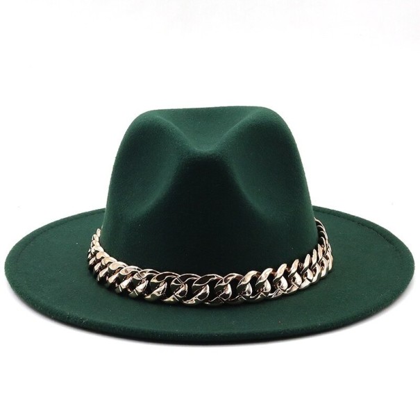 Sombrero de mujer con cadena A2449 verde oscuro