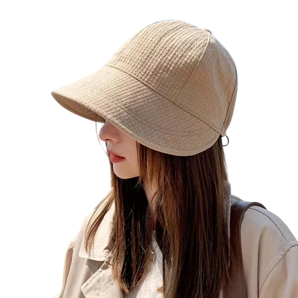 Sombrero de mujer con visera Poliéster Talla universal Ligera y transpirable cobertura de verano Protección solar caqui