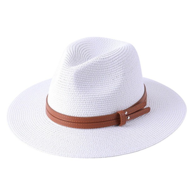 Sombrero de paja con doble tira blanco Sombrero de paja con doble tira blanco