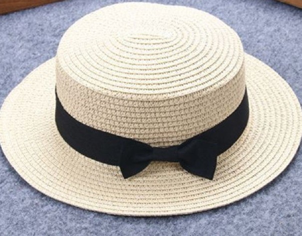 Sombrero de paja para niños A455 beige
