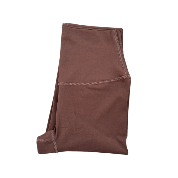 Sömlösa sportleggings med hög midja och bakficka, elastiska, åtsittande fitnessbyxor för kvinnor, bekväma träningsleggings brun XL