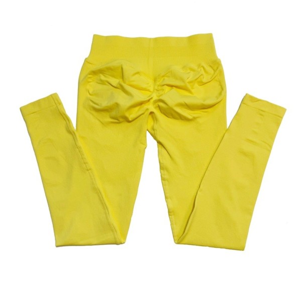Sömlösa sportleggings med låg midja för kvinnor, elastiska leggings för yoga och fitness, bekväma, åtsittande byxor för fri rörlighet gul XS