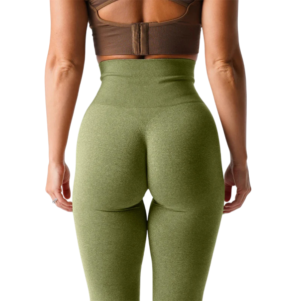 Sømløse elastiske sportsleggings til kvinder, fitness- og træningsleggings, strækbare og behagelige leggings til fitness, yoga, løb, daglig brug grøn L