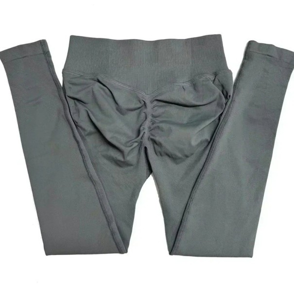 Sømløse sportsleggings med lav talje til kvinder, elastiske leggings til yoga og fitness, komfortable, stramme bukser til fri bevægelse grå L