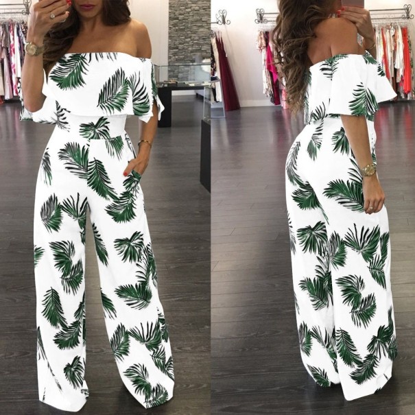 Sommar jumpsuit för kvinnor med nedfällda axlar