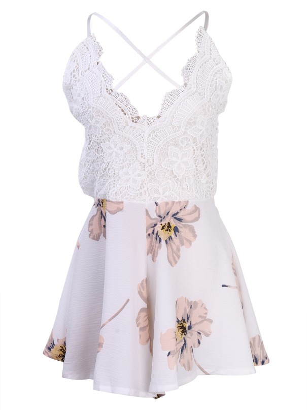Sommar jumpsuit med spetstopp M 2