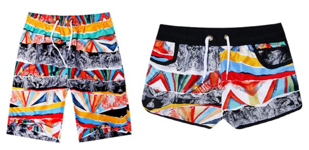 Sommarshorts för par med ett intressant mönster
