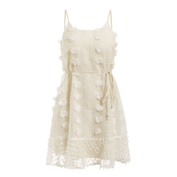 Sommer minikjole med stropper beige S