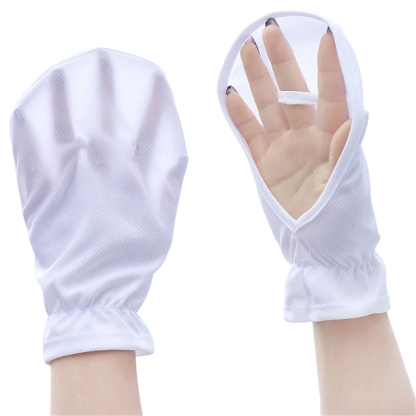 Sommer solbeskyttelses handsker universel størrelse Polyester Nylon UV beskyttelse til kørsel sport og udendørs aktiviteter hvid