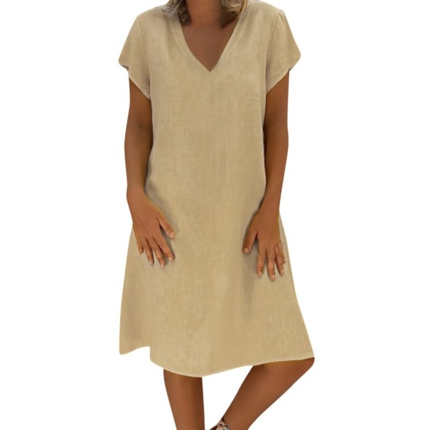 Sommerkleid aus Baumwolle beige 3XL
