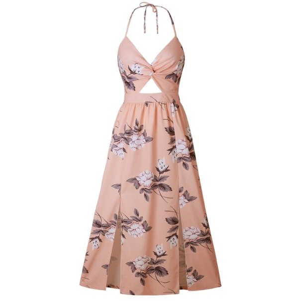 Sommerkleid mit Bindung apricot M