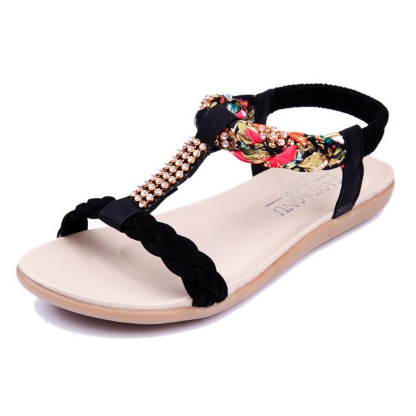 Sommersandalen für Damen in wunderschönem Design schwarz 39
