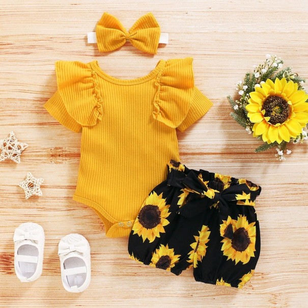 Sonnenblumen-Body und Shorts für Mädchen 6-12 Monate