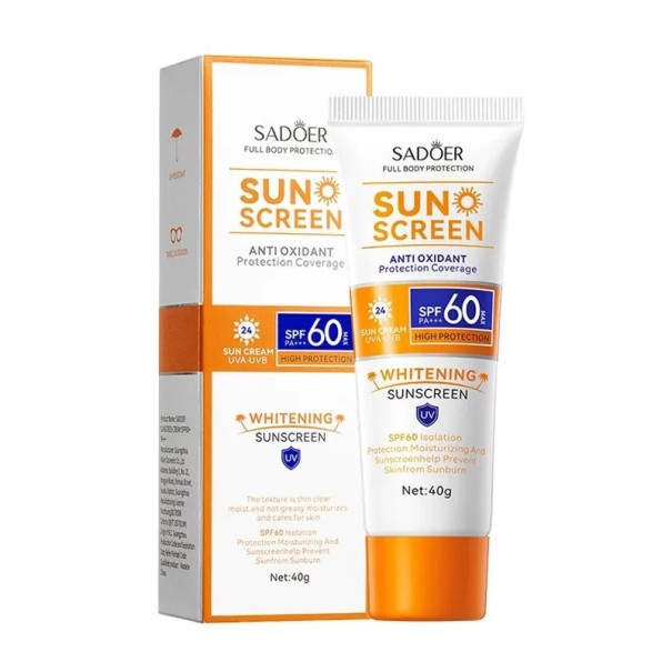 Sonnencreme für Gesicht und Körper SPF 60 40 g Schutz gegen UVA und UVB Schweißresistent Nicht fettende Textur Für die tägliche Pflege