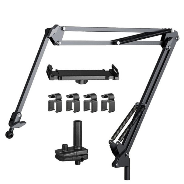 Soporte ajustable para tablet en la cama con brazo largo de 4–12,9" Soporte metálico giratorio para ver películas y leer cómodamente sin sostener 1