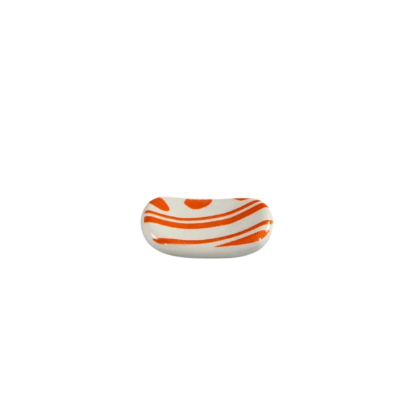 Soporte de cerámica para palillos, reposapalos japonés para palillos de mesa con patrón de cerámica, utensilios de cocina para sushi y servicio asiático 5 x 3 cm naranja