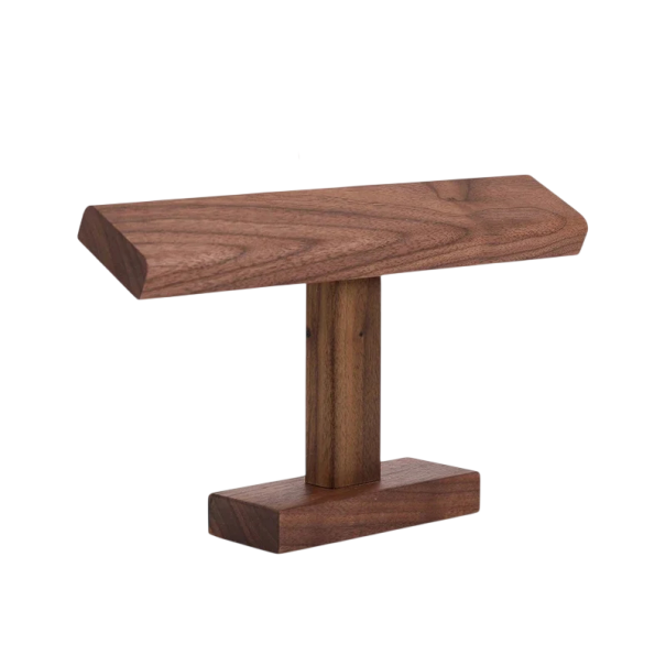 Soporte de madera para relojes y pulseras 25 × 5 × 15 cm Soporte de mesa para joyas de madera maciza organizador de relojes marrón