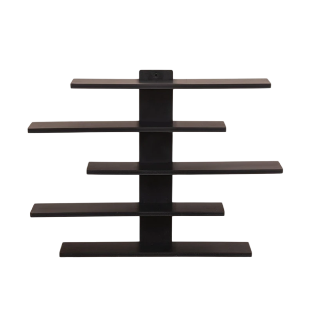 Soporte de pared ajustable con 5 estantes 37 x 7 x 37 cm Estante decorativo de pared Estante colgante de múltiples niveles para accesorios negro