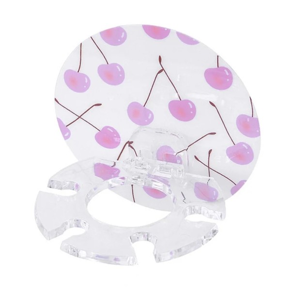 Soporte de pared autoadhesivo para cepillo de dientes y pasta de dientes con diseño de cereza Sin perforación Organizador de baño a prueba de agua Fuerte adherencia 1