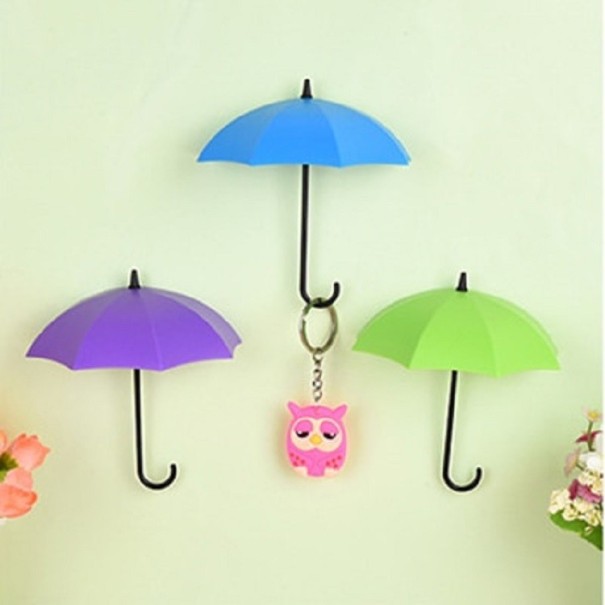 Soporte de pared con forma de paraguas 3 uds. 2