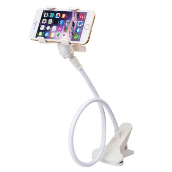 Soporte flexible para teléfono blanco