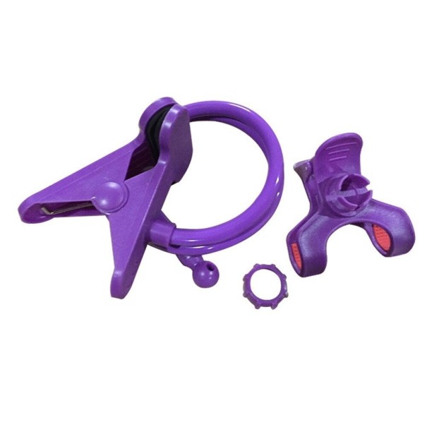 Soporte flexible para teléfono móvil de escritorio con clip morado