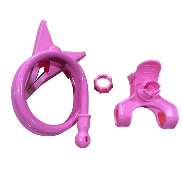 Soporte flexible para teléfono móvil de escritorio con clip rosa