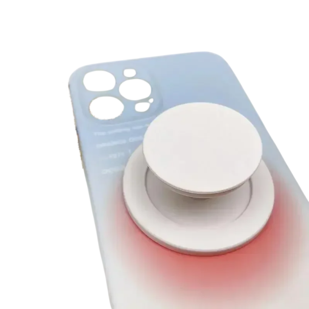 Soporte magnético plegable para teléfono de 5,7 cm compatible con MagSafe, iPhone, Mac, Samsung, soporte giratorio universal blanco