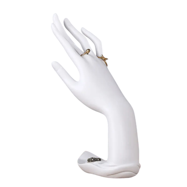 Soporte para anillos mano para joyas 22 × 9 × 10,5 × 6 cm soporte de plástico para anillos figura decorativa de mano organizador de joyas 1