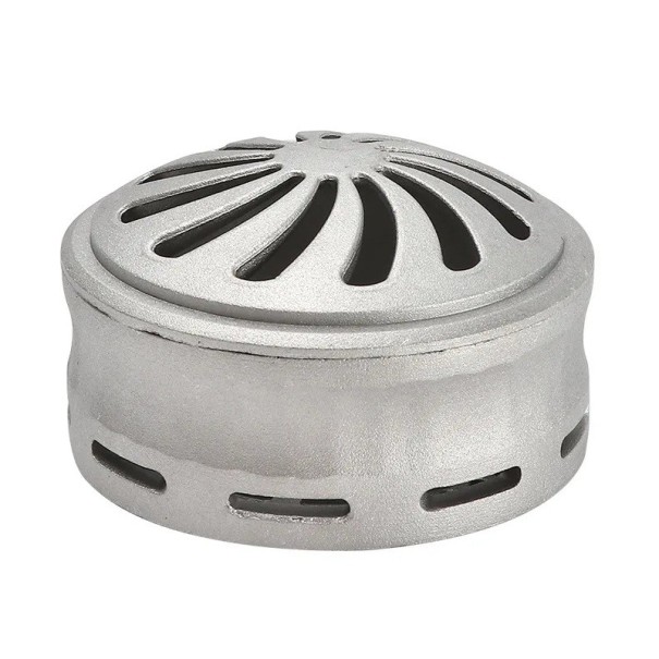 Soporte para carbón para pipa de agua, cuenco metálico resistente al viento con filtro y control de calor 75 x 45 mm plateado para crear humo denso 1