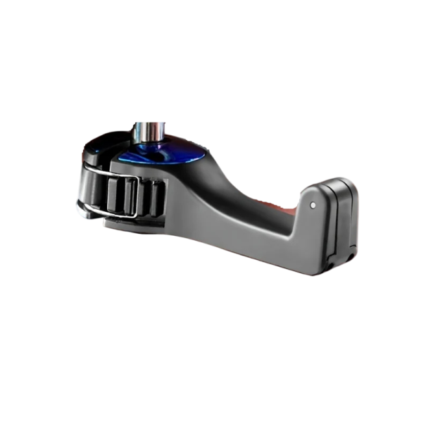 Soporte para coche en reposacabezas gancho giratorio y soporte para teléfono universal plástico ABS negro con rueda de color uso práctico azul