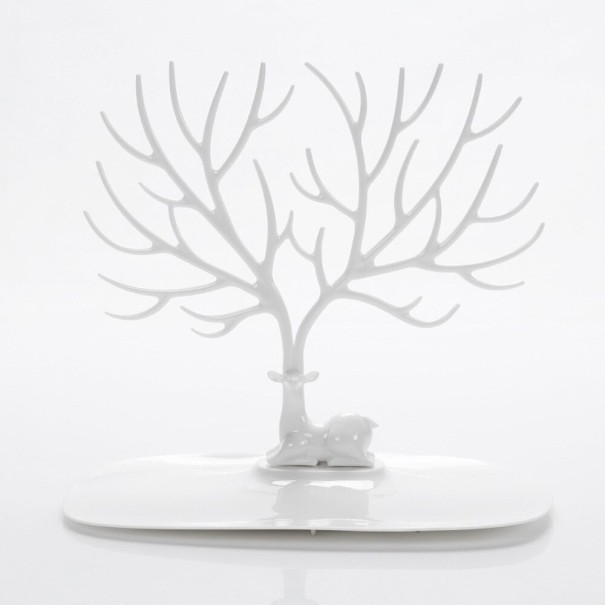 Soporte para joyas con forma de ciervo blanco