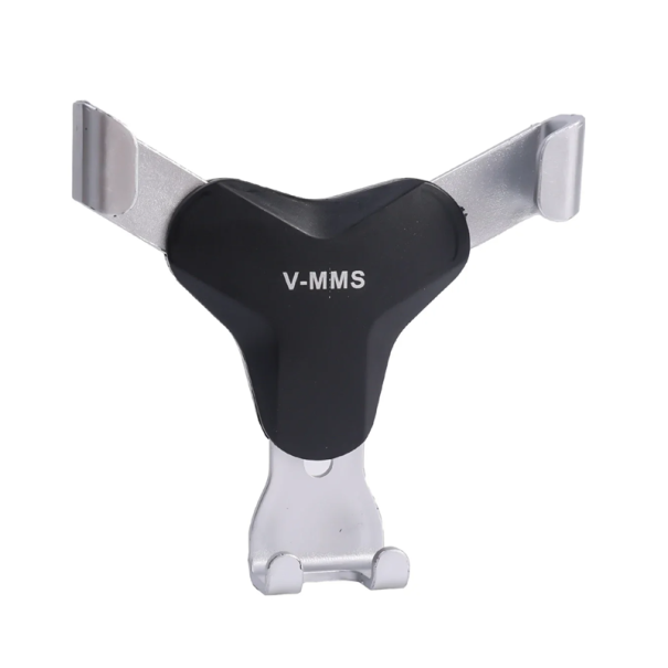 Soporte para teléfono de coche 9 × 8,5 cm Soporte universal para rejilla de ventilación Plástico ABS y goma Soporte estable Compatible con la mayoría de teléfonos plateado