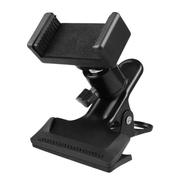 Soporte para teléfono móvil con clavijero de guitarra Soporte de clip para grabación de vídeo y lectura de acordes Soporte universal negro 1