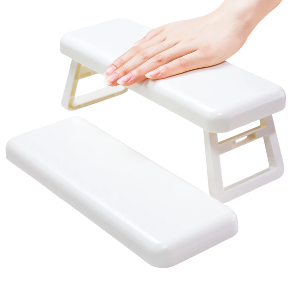 Soporte plegable para manos 10,4 x 28 x 9,7 cm Soporte de manos para mesa para manicura Modelado de uñas Portátil ligero blanco