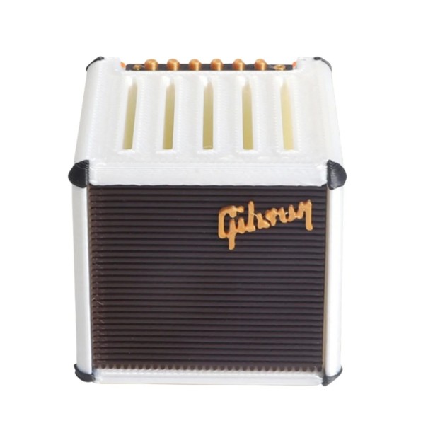 Soporte portátil para púas en forma de amplificador 5 ranuras para púas Organizador práctico para guitarras Accesorio elegante para músicos y guitarristas blanco