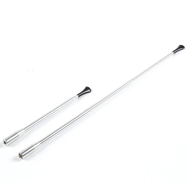 Soporte telescópico delgado para cigarrillos longitud ajustable 17–35 cm aleación de aluminio boquilla plegable para un uso cómodo plateado